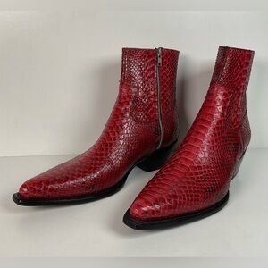 Lucent Los Angeles | Python Snakeskin Ankle Boots | Red | Men’s 15